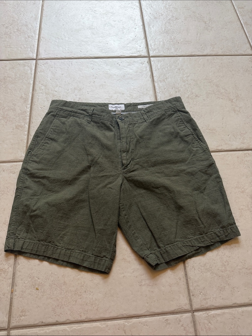 Target Men's Olive Flat-Front Shorts